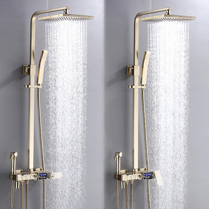 Brushed Gold Piano Digital Shower System Cold Brass