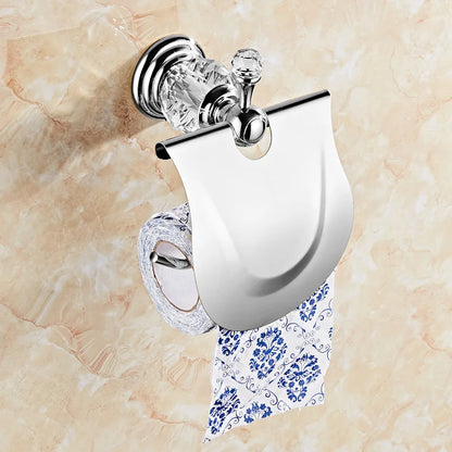 Bathroom Hardware Crystal Bath Towel Shelf Toilet Paper