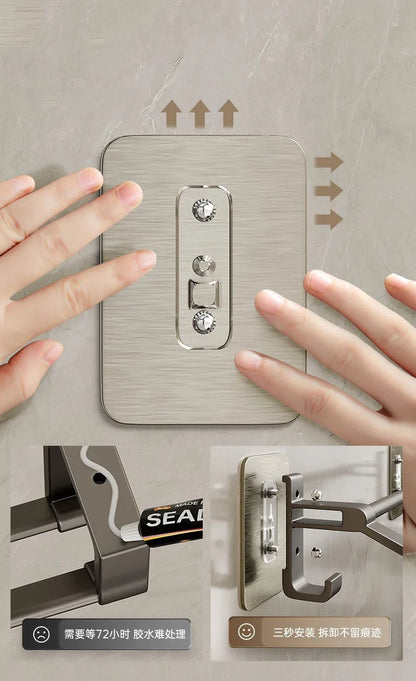Self-Adhesive Two Layer Towel Holder Bathroom Towel Rack