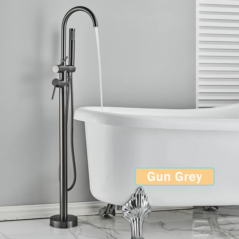 Rozin Black Floor Standing Bathtub Faucet Colors Standing
