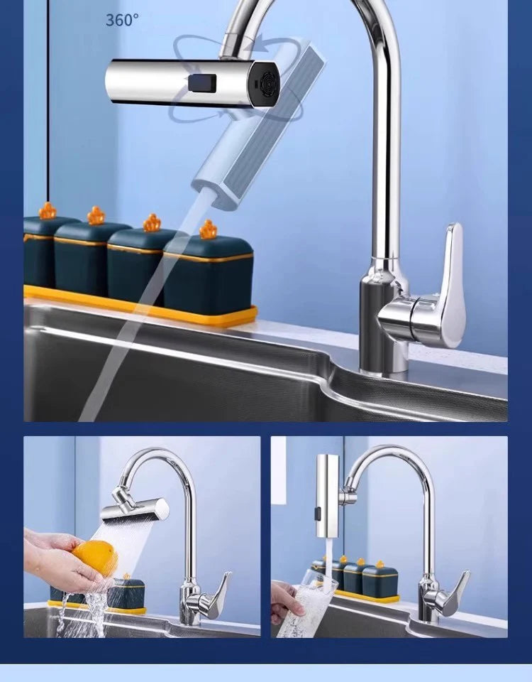 Universal Nozzle 360 Rotating Feather Waterfall Faucet