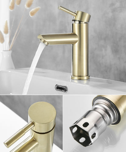 Brushed Gold Bathroom Faucet Modern Lavatory Vanity Sink