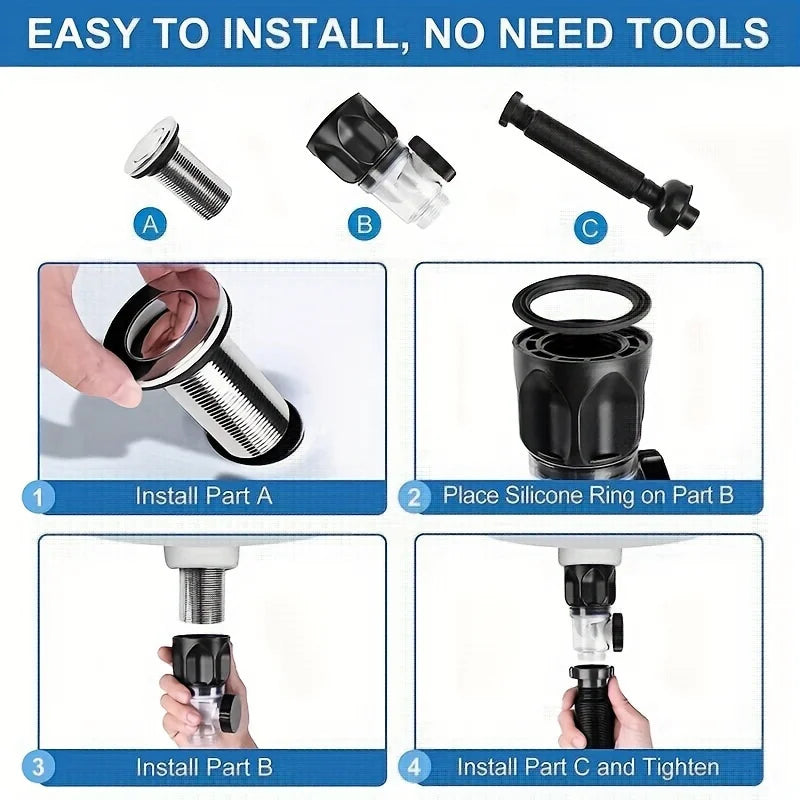 Black Bounce Drain Universal Horizontal/Vertical Drain Pipe Wash
