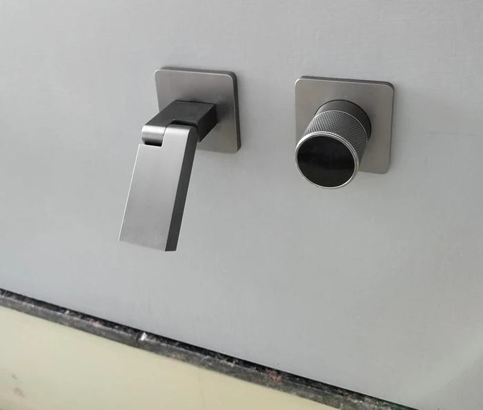 Gunmetal Gray Wall Mount Faucet Cold Washbasin Basin