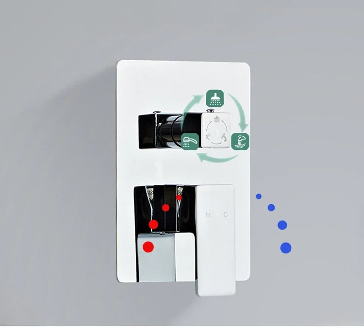Concealed Shower System 2/3 Ways Water Outlet Hidden