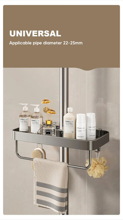 1/2pcs Punch-Free Shower Caddy Towel Rod Bathroom Shelf