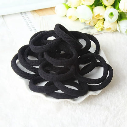 Black Towel Ring 50pcs High Elasticity Seamless Rubber