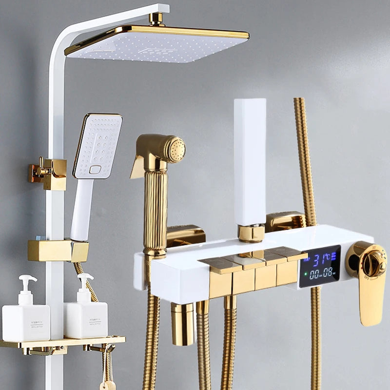 Smart Thermostatic Digital Bathroom Shower 12 Inch Rainfall