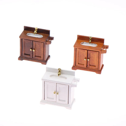 Realistic 1/12 Scale Dollhouse Simulation Wash Basin Toy