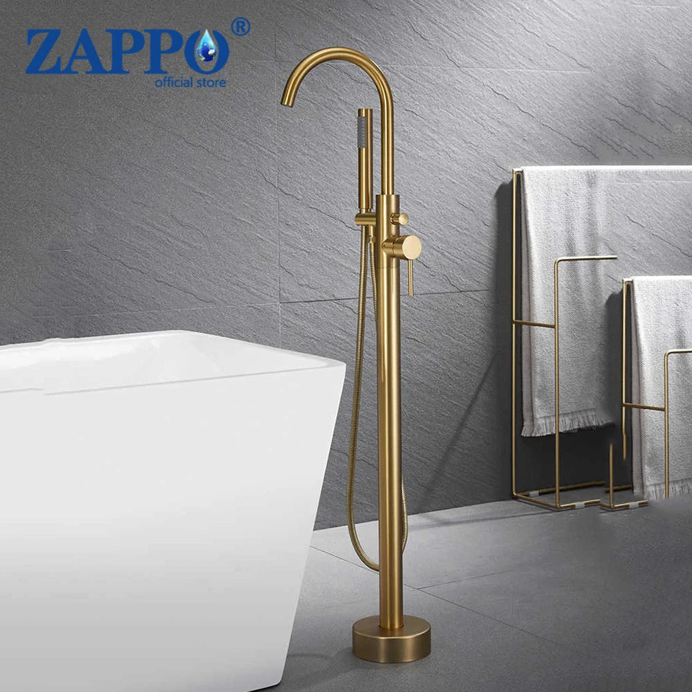 Zappo Standing Tub Shower Faucet Floor Mount Shower