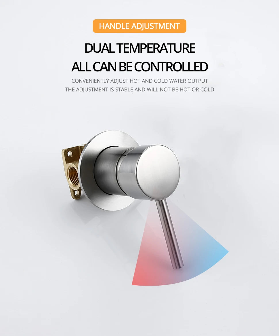 Handheld Bathroom Shower System Brushed Gold Cold Water