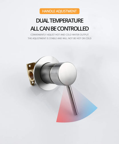 Handheld Bathroom Shower System Brushed Gold Cold Water