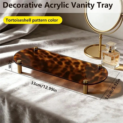 Tortoise Print Acrylic Tray Organizer Vanity Leopard Tray