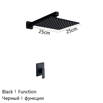 Luxury Brushed Gold/Black/Silver/Grey Hidden Bathroom Shower