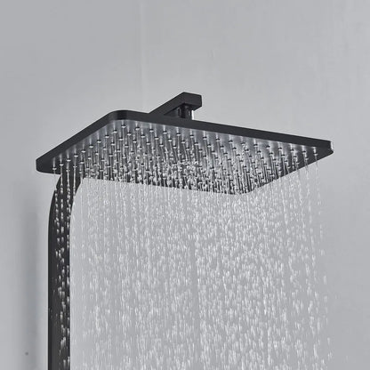 Black Thermostatic Shower Faucets Digital Display Screen Cold