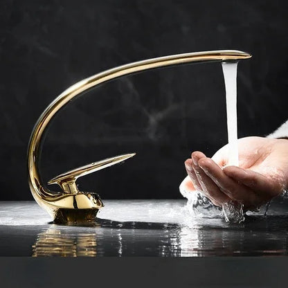 Creative Bathroom Sink Faucet Tap White Brass Wash