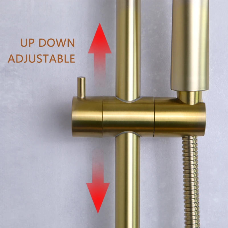 Slide Bar Hand Shower Brushed Matt Gold Functions