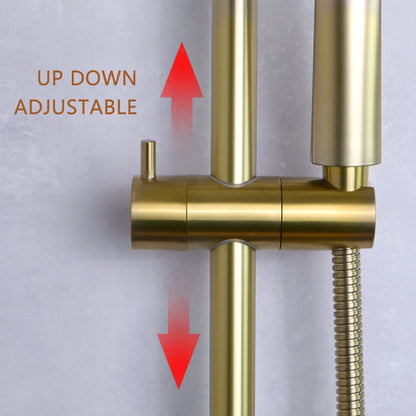 Slide Bar Hand Shower Brushed Matt Gold Functions