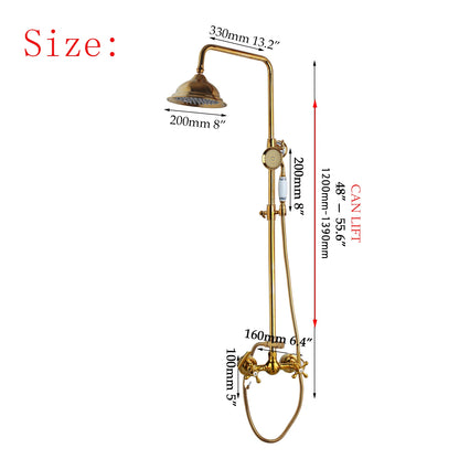 Kemaidi Luxury Golden 2-Function Bathroom Shower Exquisite High