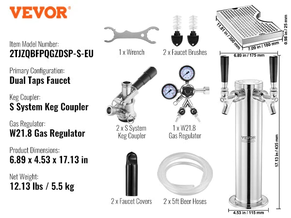 Succebuy Kegerator Tower Kit Tap Beer Conversion Kit