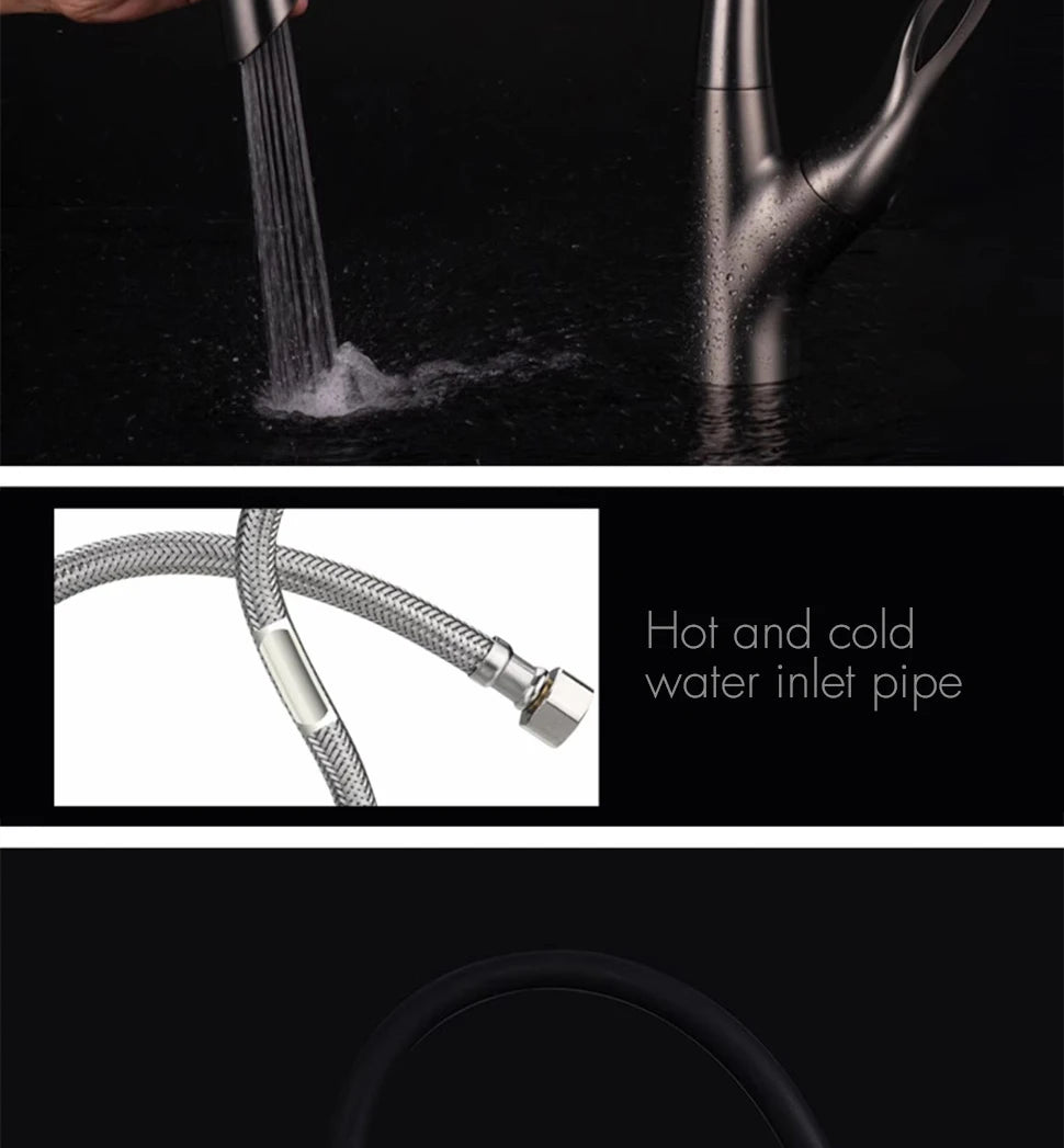 Pull Out Sensor Faucet Handle Digital Display Pull