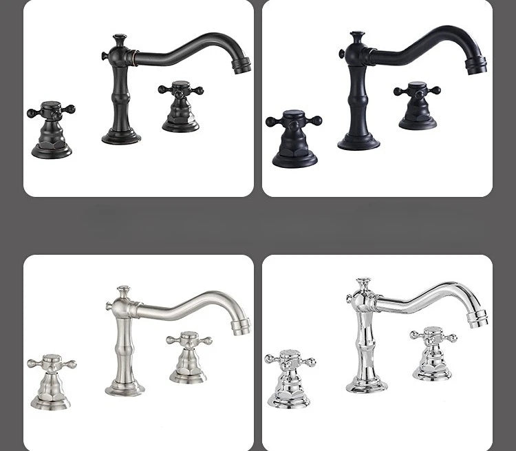 Widespread Bathroom Sink Faucet Hole Deck Mounted Dual