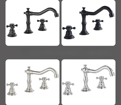 Widespread Bathroom Sink Faucet Hole Deck Mounted Dual