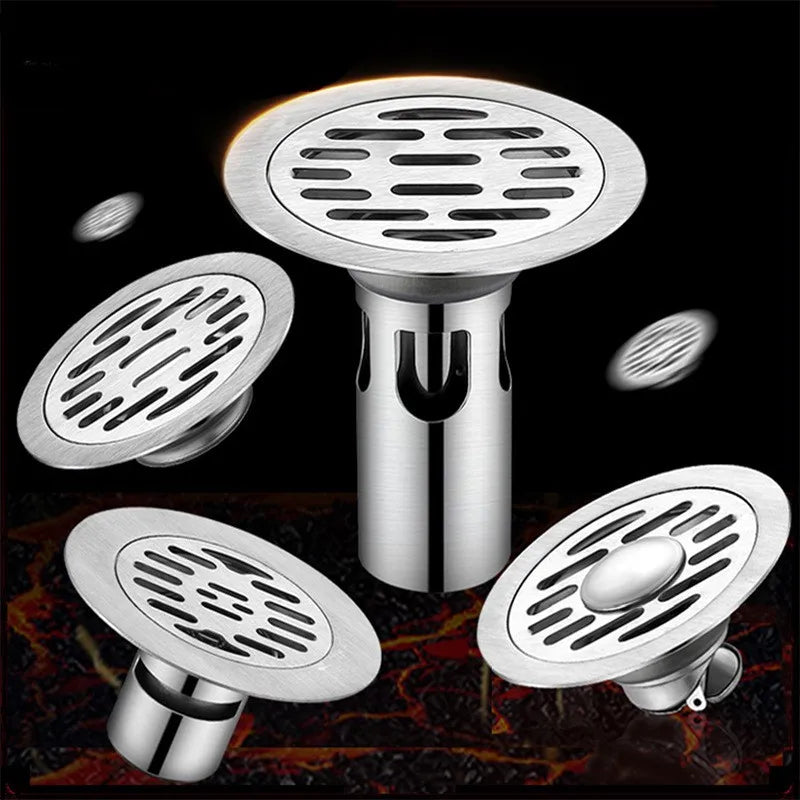 Stainless Steel Floor Drains Shower Anti-Odor Drainer Bathtub