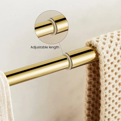 Pieces Gold Bathroom Sets Brass&Crystal Retractable Towel Bar