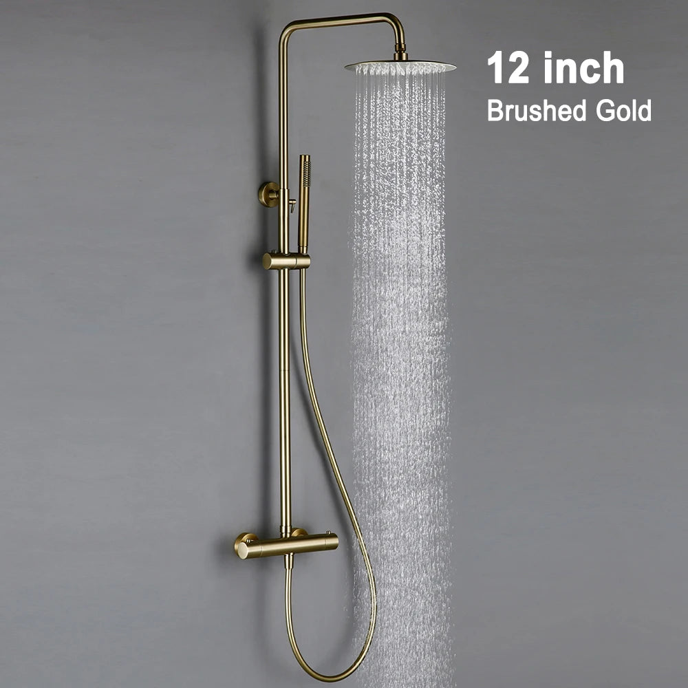 Thermostat Shower Mixer Valve Bathroom Thermostatic Faucet Wall