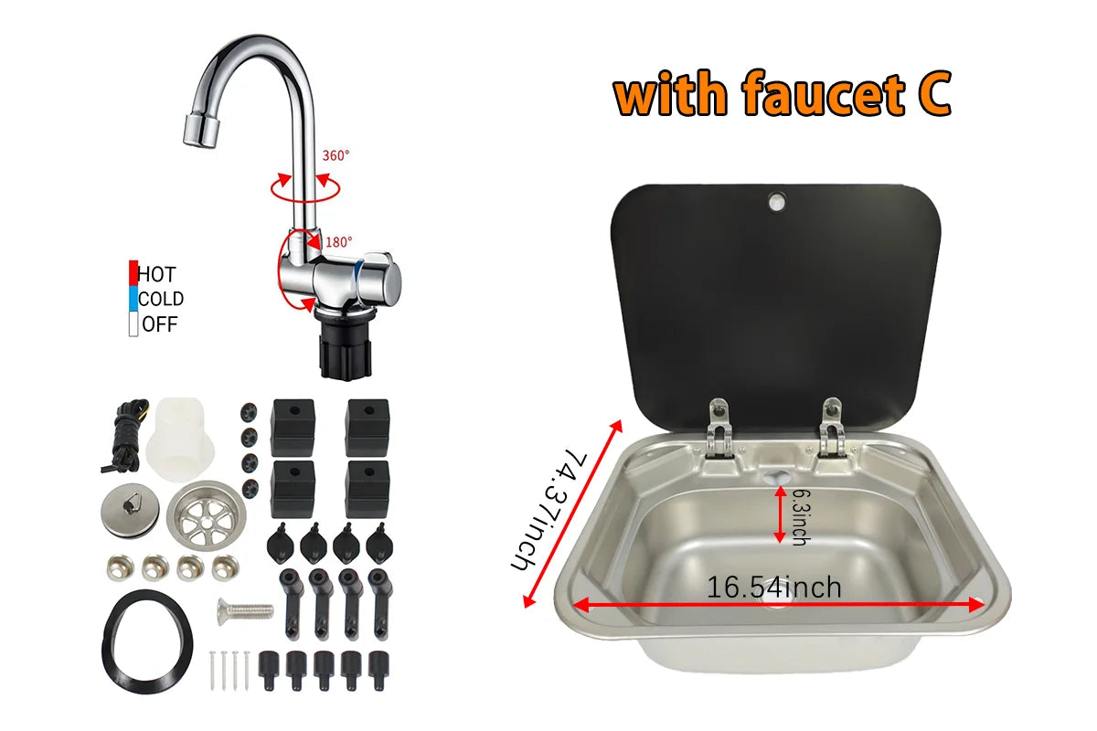 Dreamrv Caravan Camping Stainless Steel Hand Wash Basin
