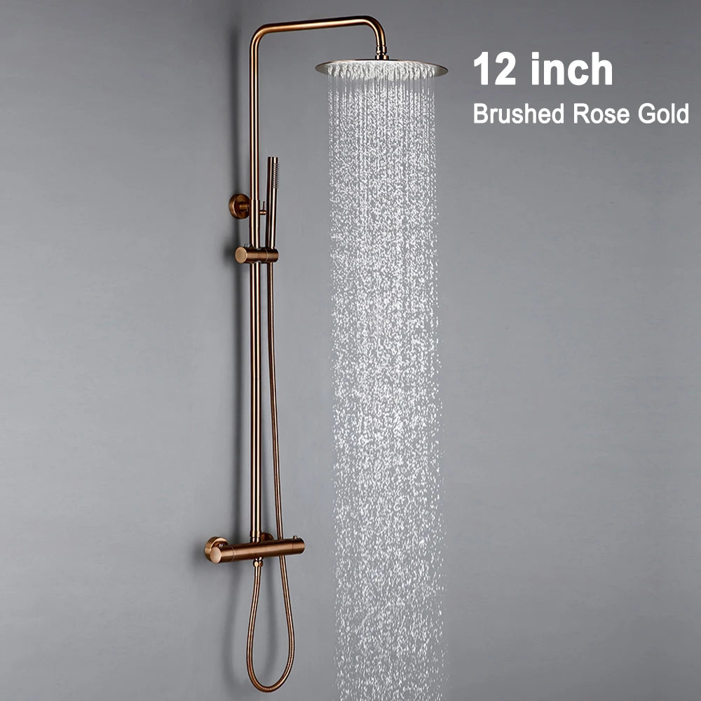 Thermostat Shower Mixer Valve Bathroom Thermostatic Faucet Wall