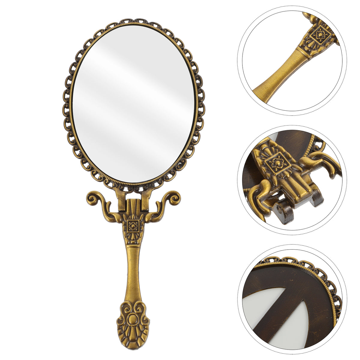 Zinc Alloy Handheld Compact Mirror Makeup Mirror Handle
