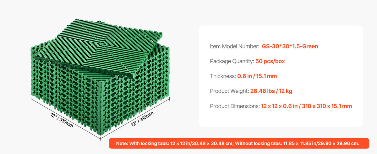 Succebuy Interlocking Drainage Mat 12inx12in 12/24/40/50/55