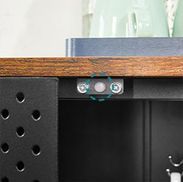 Sideboard Cupboard Double Door Cabinet Adjustable Floor Steel