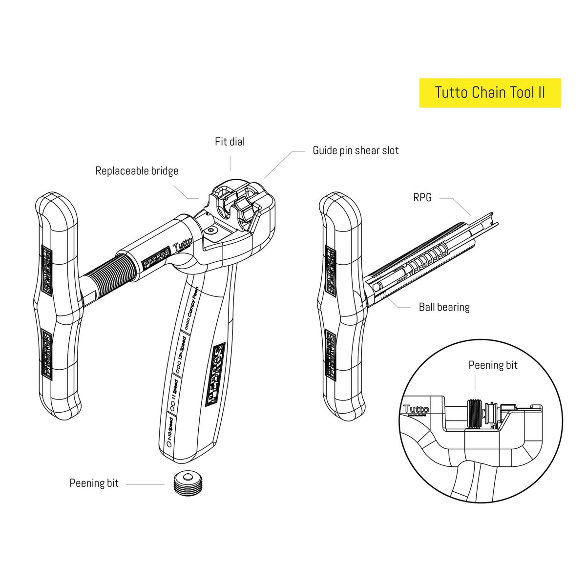 Pedro's Tutto Chain Tool Ii Black/Silver, One Size 2