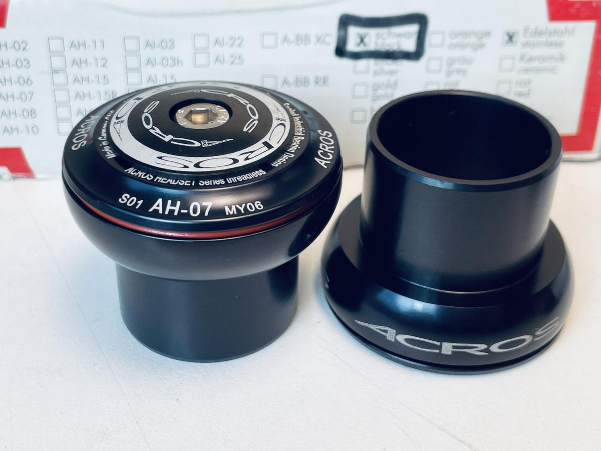 NOS ACROS AH-07 S01 Series Threadless 1-1/8" Headset Steel Bearings, Black 2