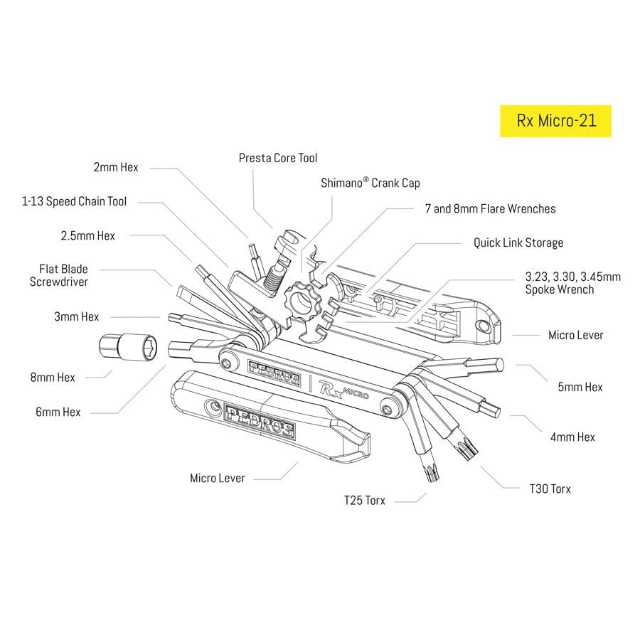 Pedro's Rx Micro-21 Multi Tool - 21-Function 4