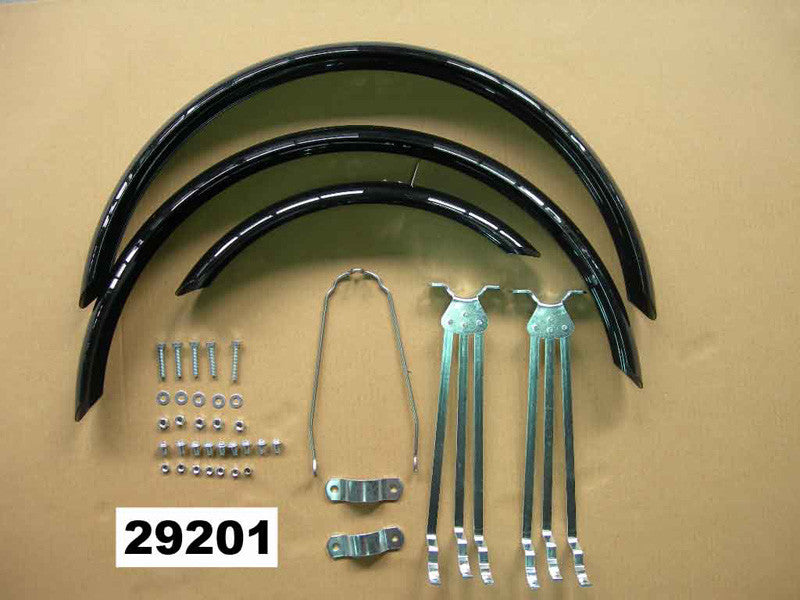 Sun Seeker Recumbent Trike Fenders Set EZ-3 Black 16" Front / Two 20" Rear 1
