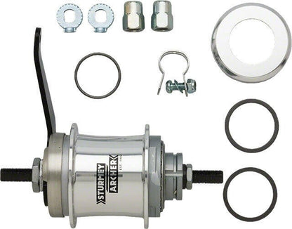 Sturmey-Archer S2C Kick-Shift Hub Kit 36h 116mm Silver with Coaster Brake 2
