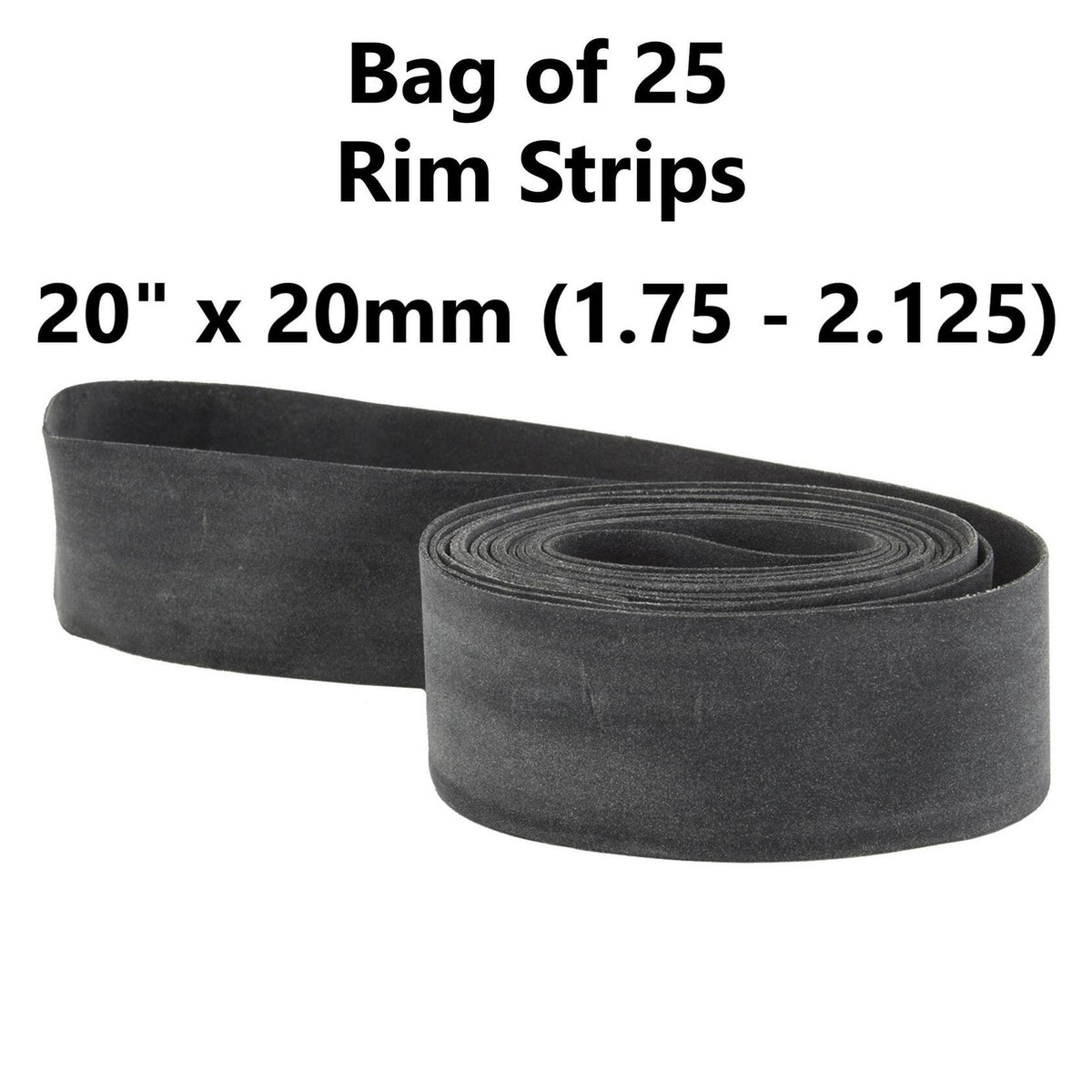 Sunlite Bicycle Rim Strip 20x1.75-2.125 Black - Bag of 25 pcs. 1