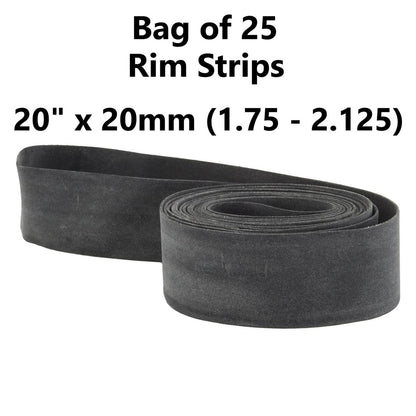 Sunlite Bicycle Rim Strip 20x1.75-2.125 Black - Bag of 25 pcs. 1