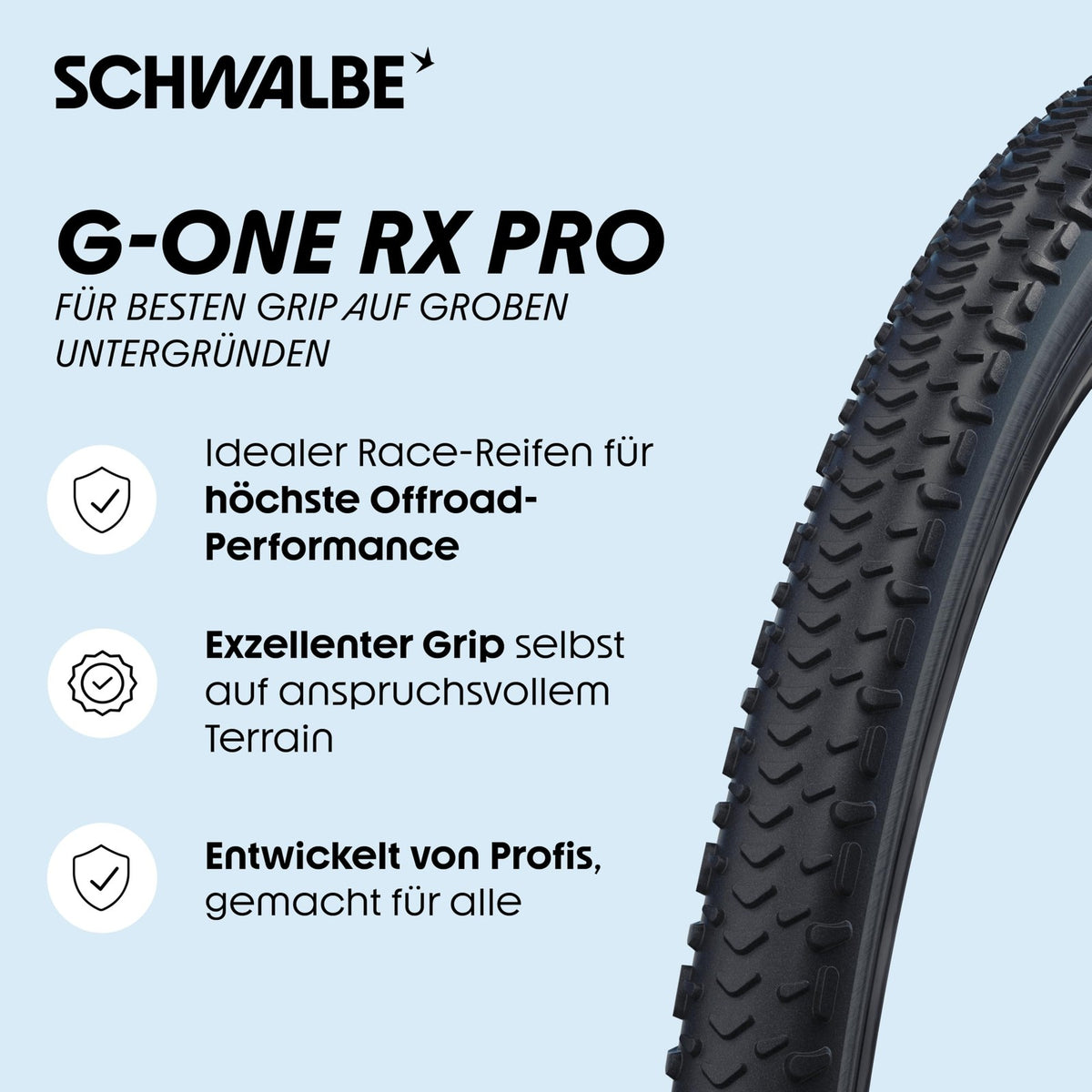 Schwalbe G-One RX Pro E25 Tire 700x45 TLR Tubeless Folding Black 2