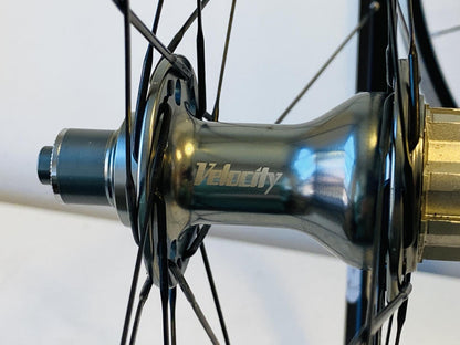 Velocity Escape 700c Tubular Road Wheelset 24/28h 100/130 8-10s Campy - Black 9