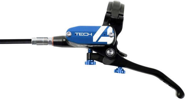 Hope Tech 4 V4 Disc Brake and Lever Set - Rear, Hydraulic, Post Mount, Blue 2