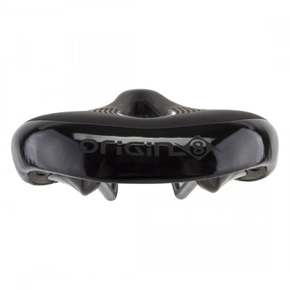 Origin-8 Quantum Flo Unisex Saddle Black w/ Comfort Cut-Out & CrMo Rails 2