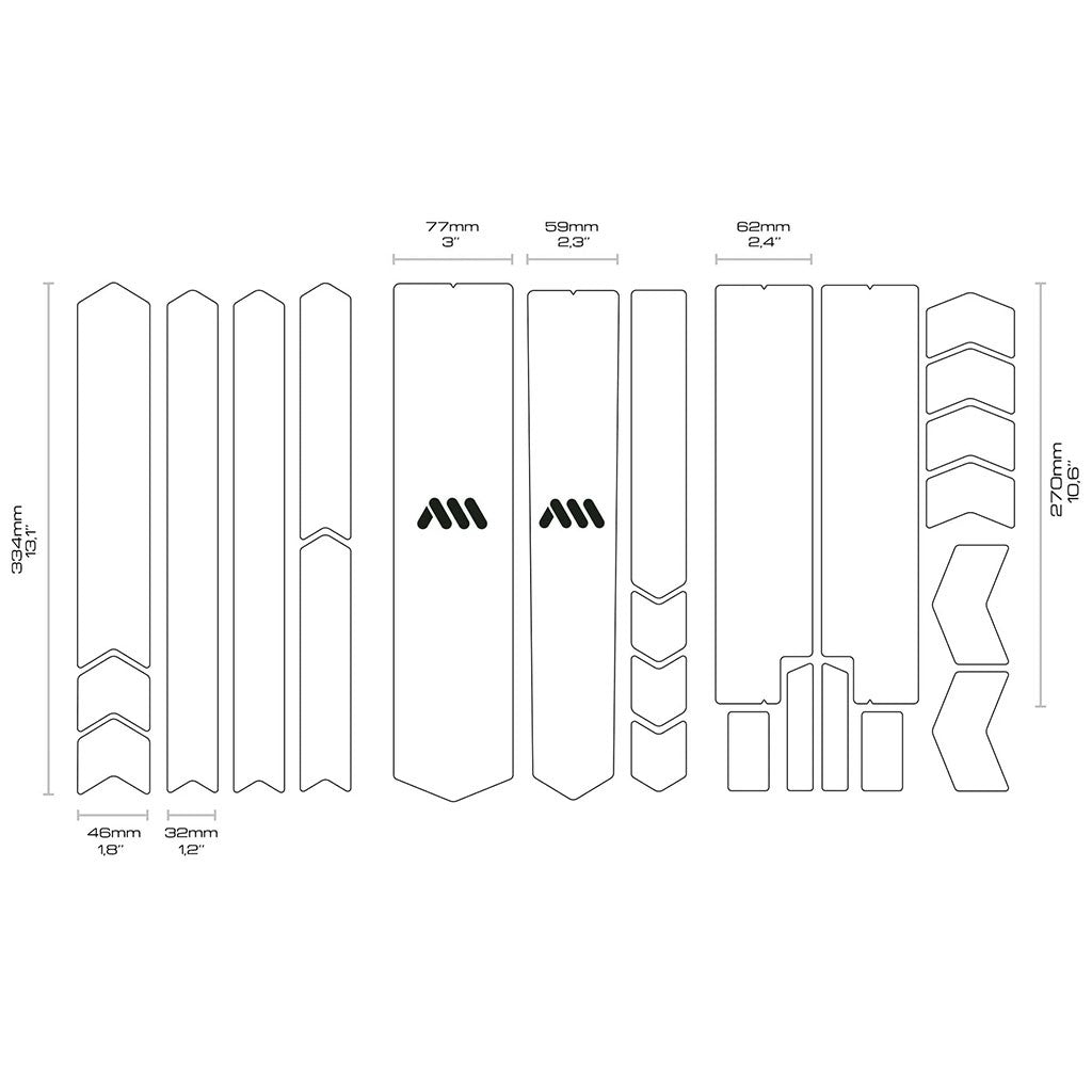 All Mountain Style Total Honeycomb Frame Guard Kit, 25-Pieces, Clear/Silver 3