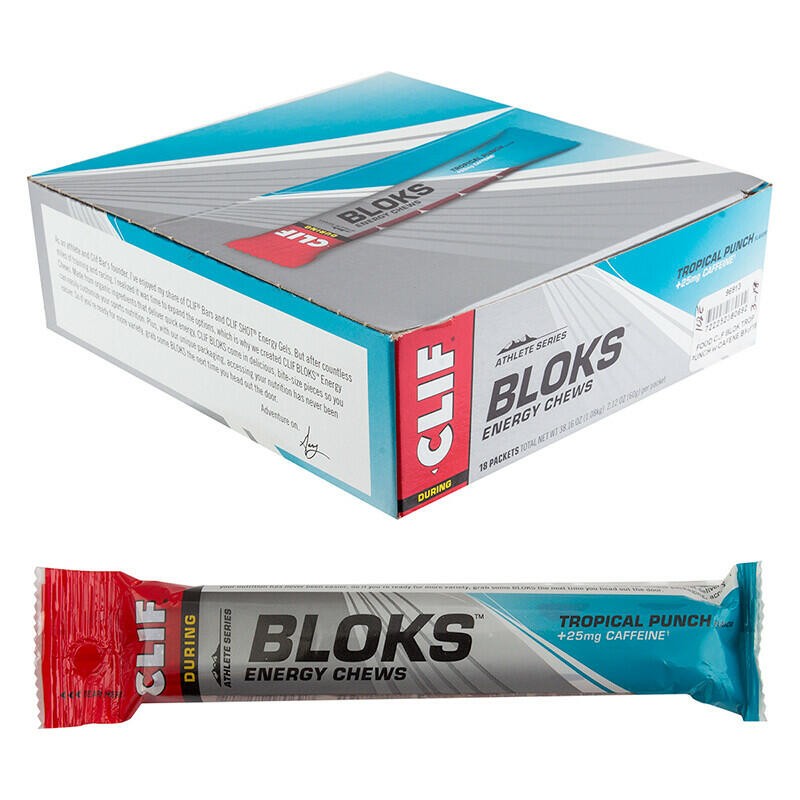 Clif Bar Shot Bloks Energy Chews Trop Punch W/cafene Box of 18 1