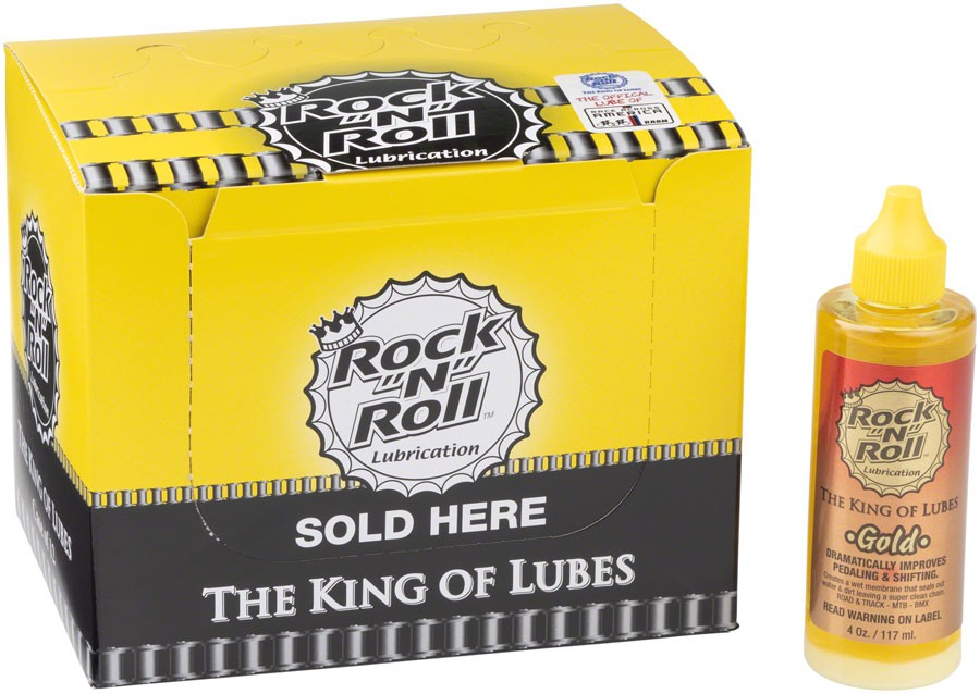 Rock-N-Roll Gold Bike Chain Lube - 4oz, Drip, POP Box of 12 1