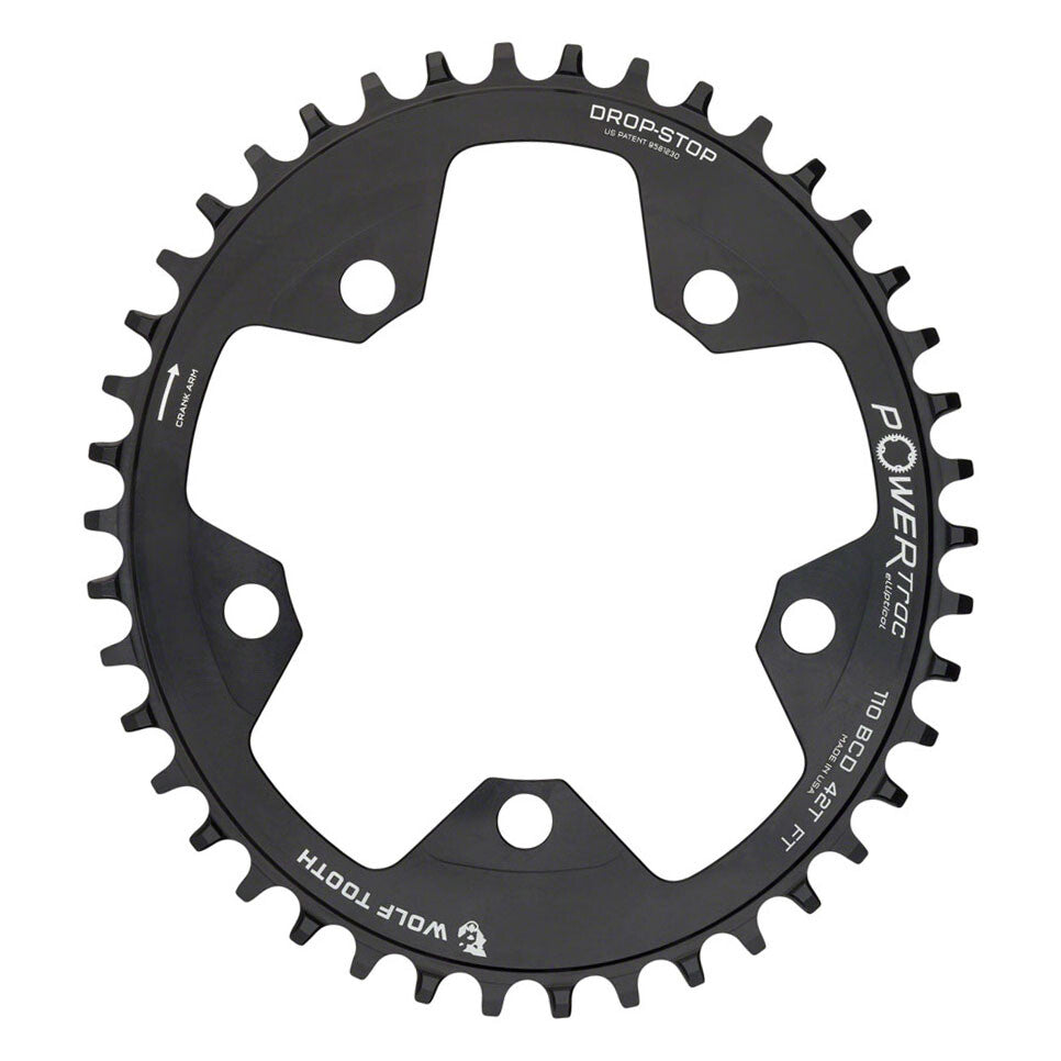 Wolf Tooth Components Elliptical Chainring Flat Top 110BCD 42T 1